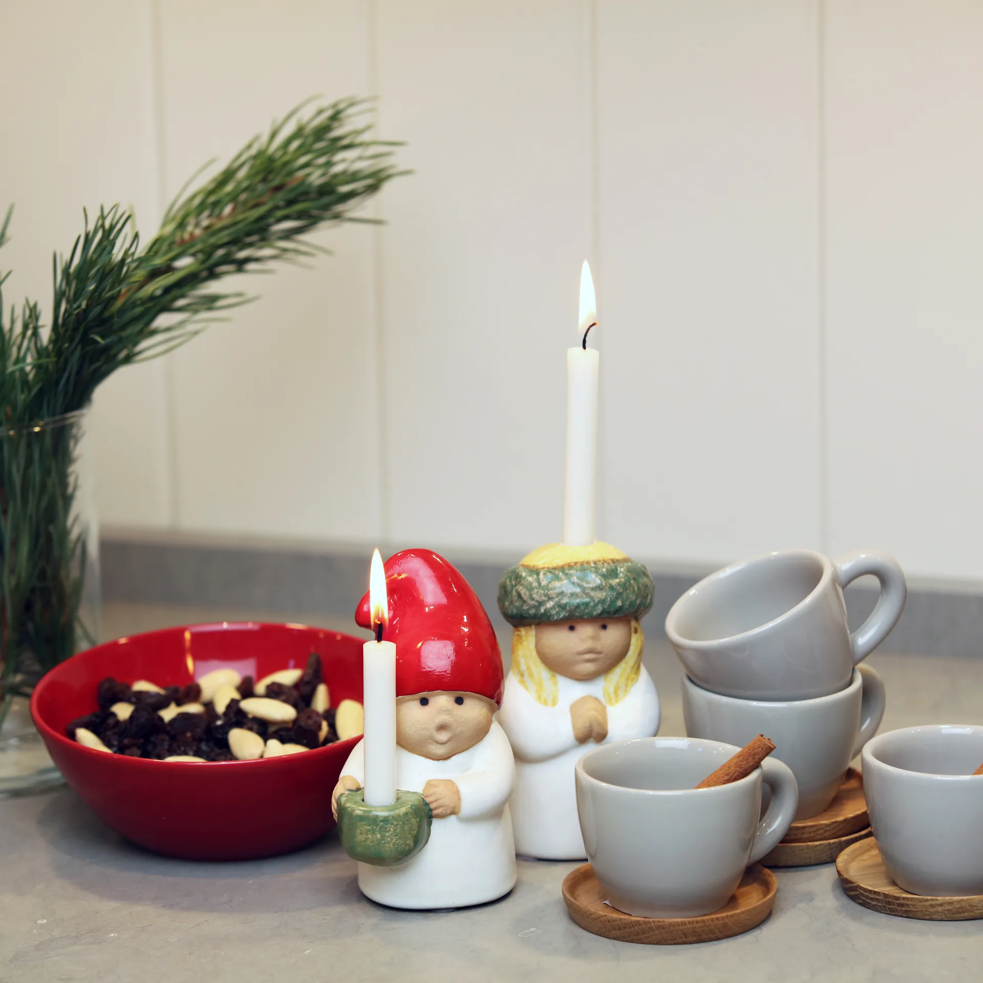 Advent Children Lucia-neito, valkoinen-vihreä Rörstrand