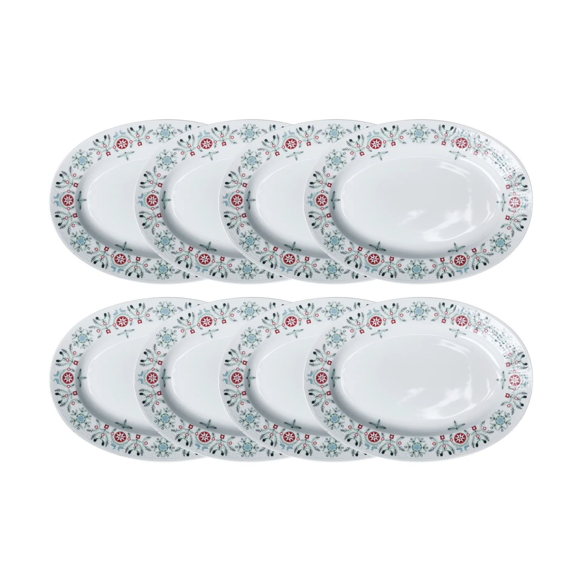 Swedish Grace Winter lautanen soikea 8-pakkaus - Valkoinen,  Rörstrand