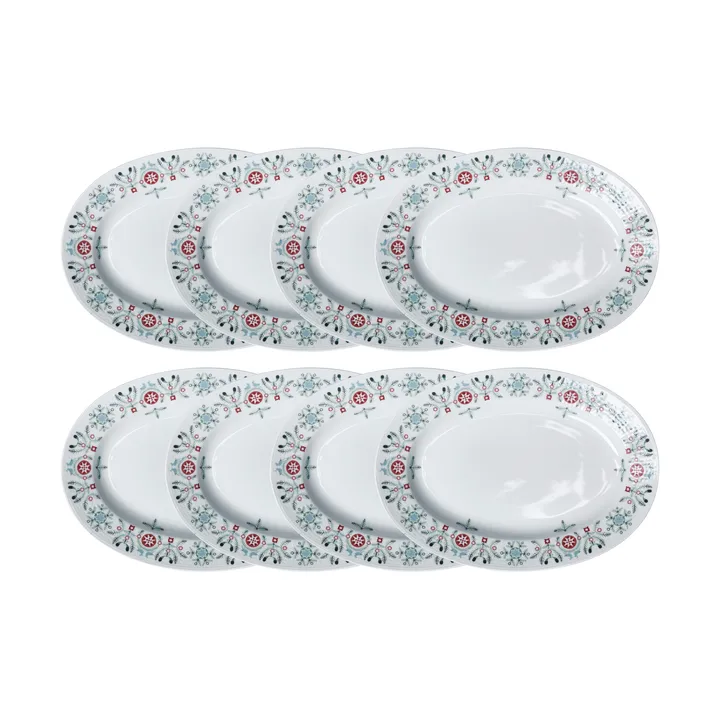 Swedish Grace Winter lautanen soikea 8-pakkaus - Valkoinen - Rörstrand