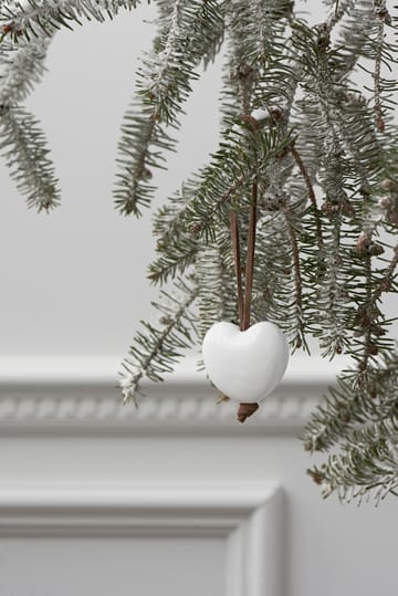 Forest tales sydän joulukoriste 4,5 cm - Valkoinen - Rosendahl