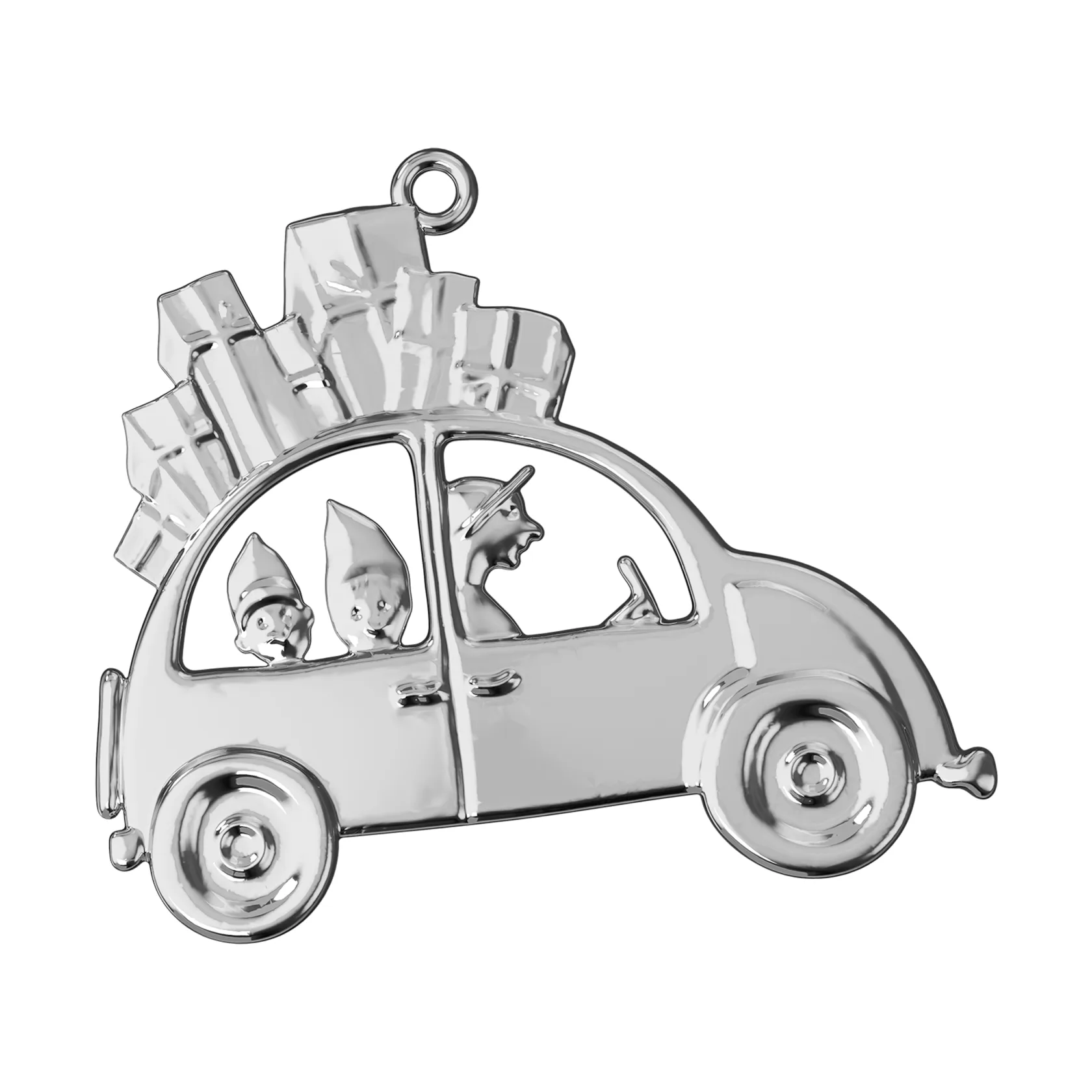 Karen Blixen jouluauto joulukoriste 6,5 cm, Hopeoitu Rosendahl