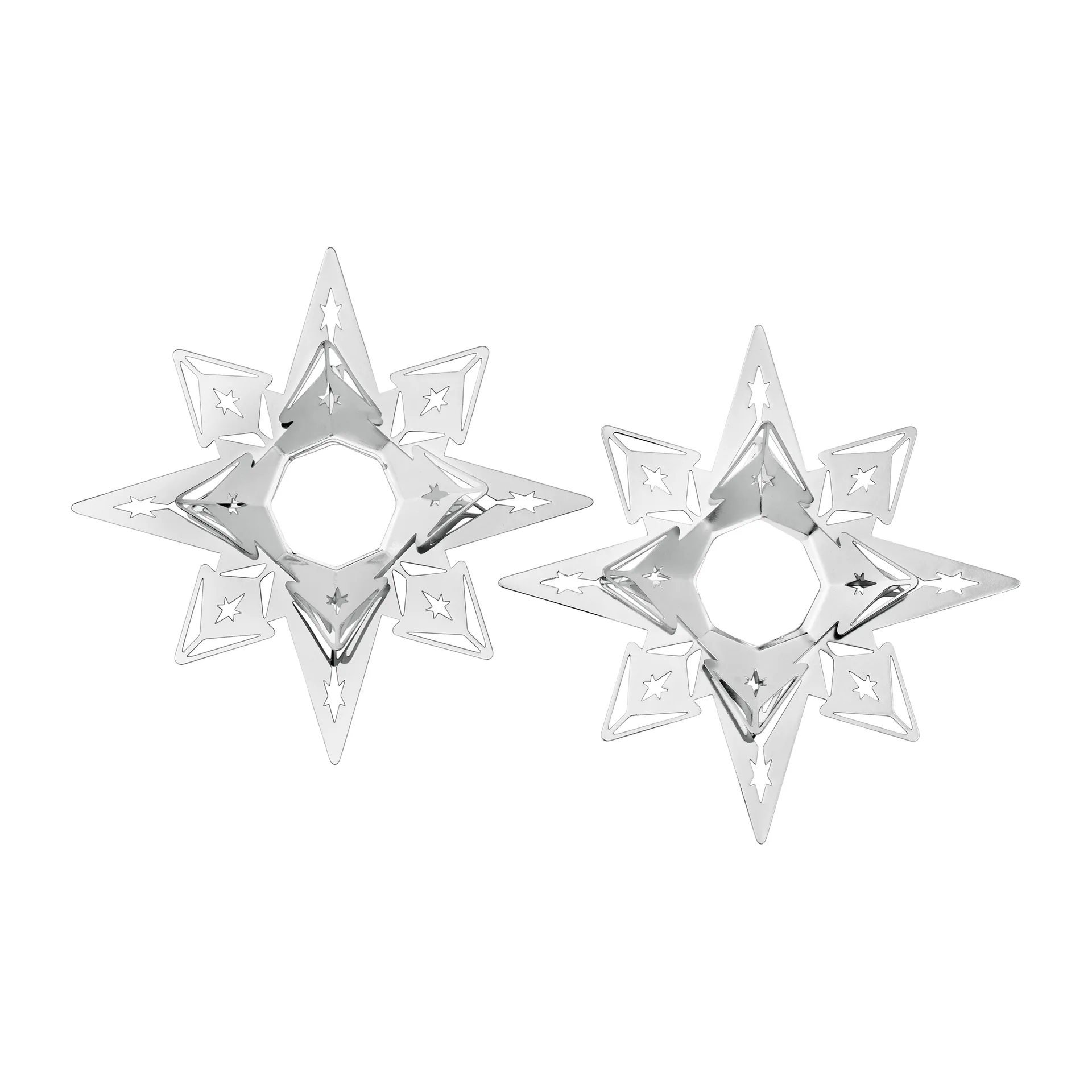 Karen Blixen kynttilämansetti tähti 3 cm 2-pack, Hopeoitu Rosendahl