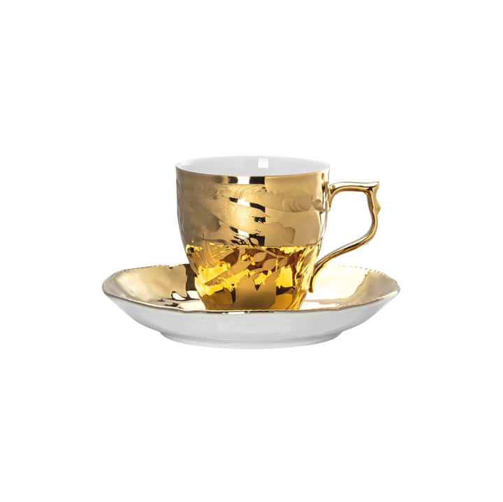 Rosenthal Heritage Midas -espressokuppi aluslautasella - Valkoinen-kulta - Rosenthal