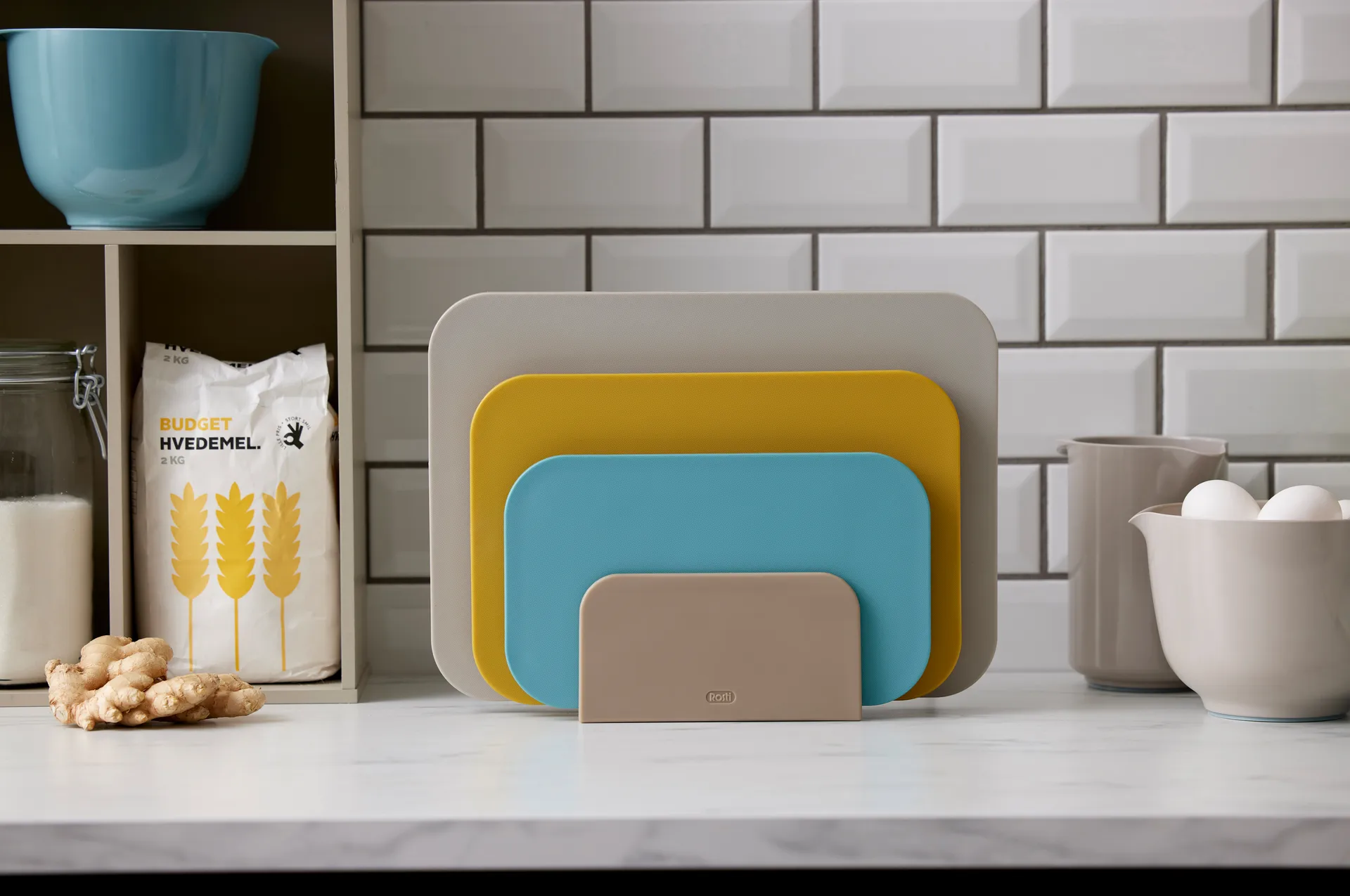 Choptima leikkuulauta setti 3 osaa ja pidike, Beach Rosti