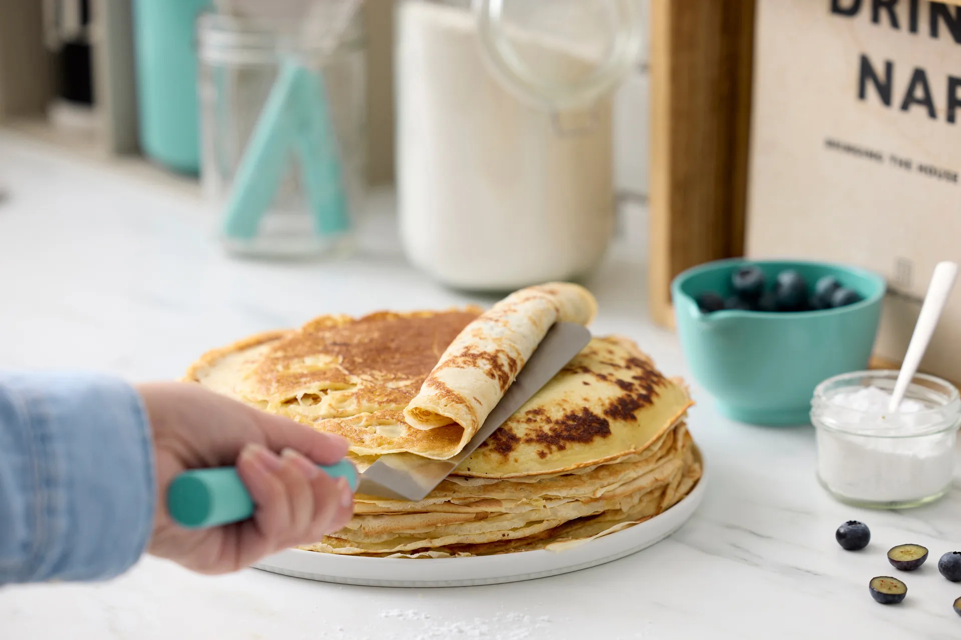 Emma palettiveitsi kapea teräs 33 cm, Nordic green Rosti