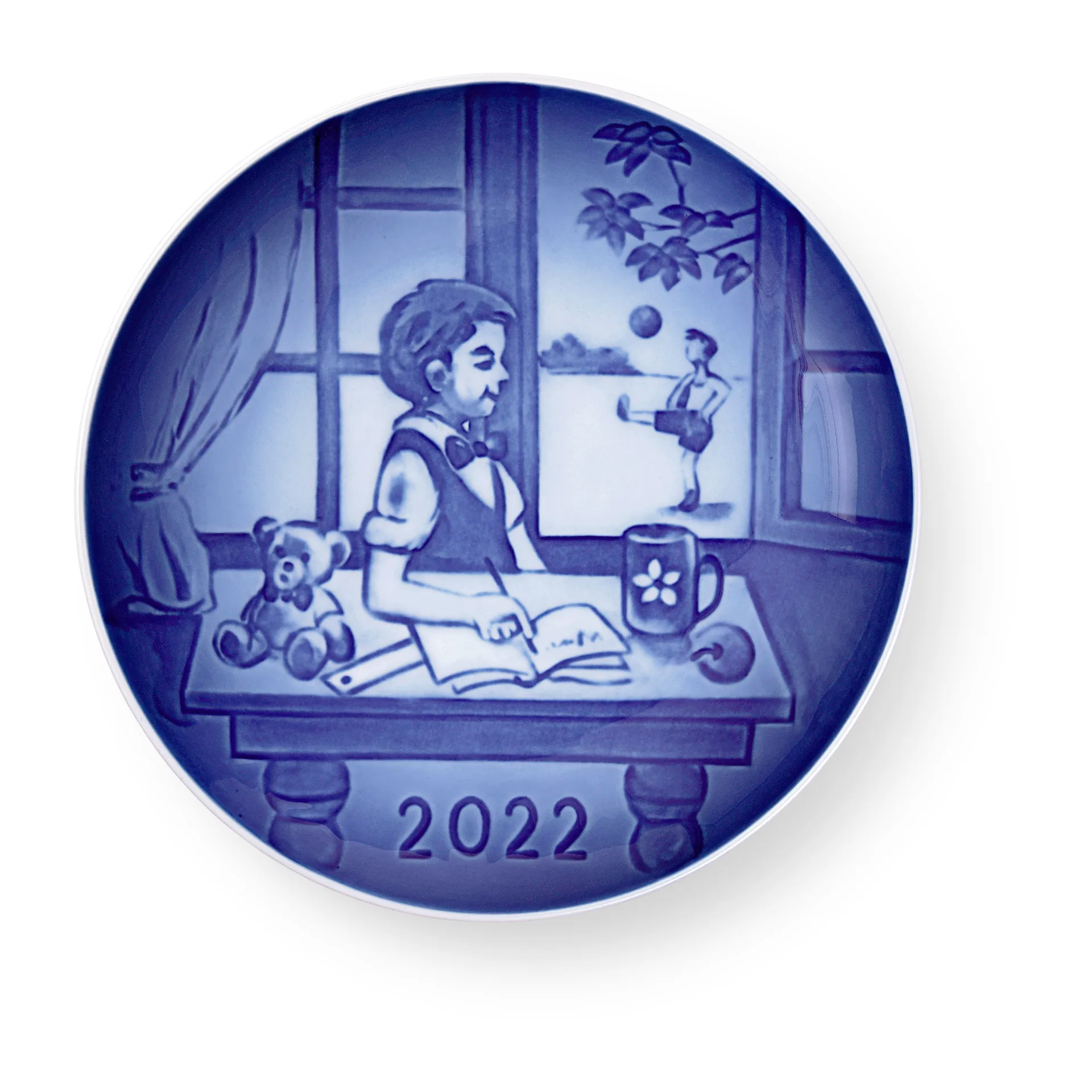 Bing ja Grøndah lastenpäivälautanen 2022, valkoinen Royal Copenhagen