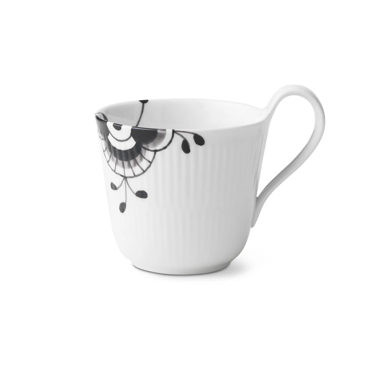 Black Fluted Mega -kuppi korkealla kahvalla, 33 cl Royal Copenhagen