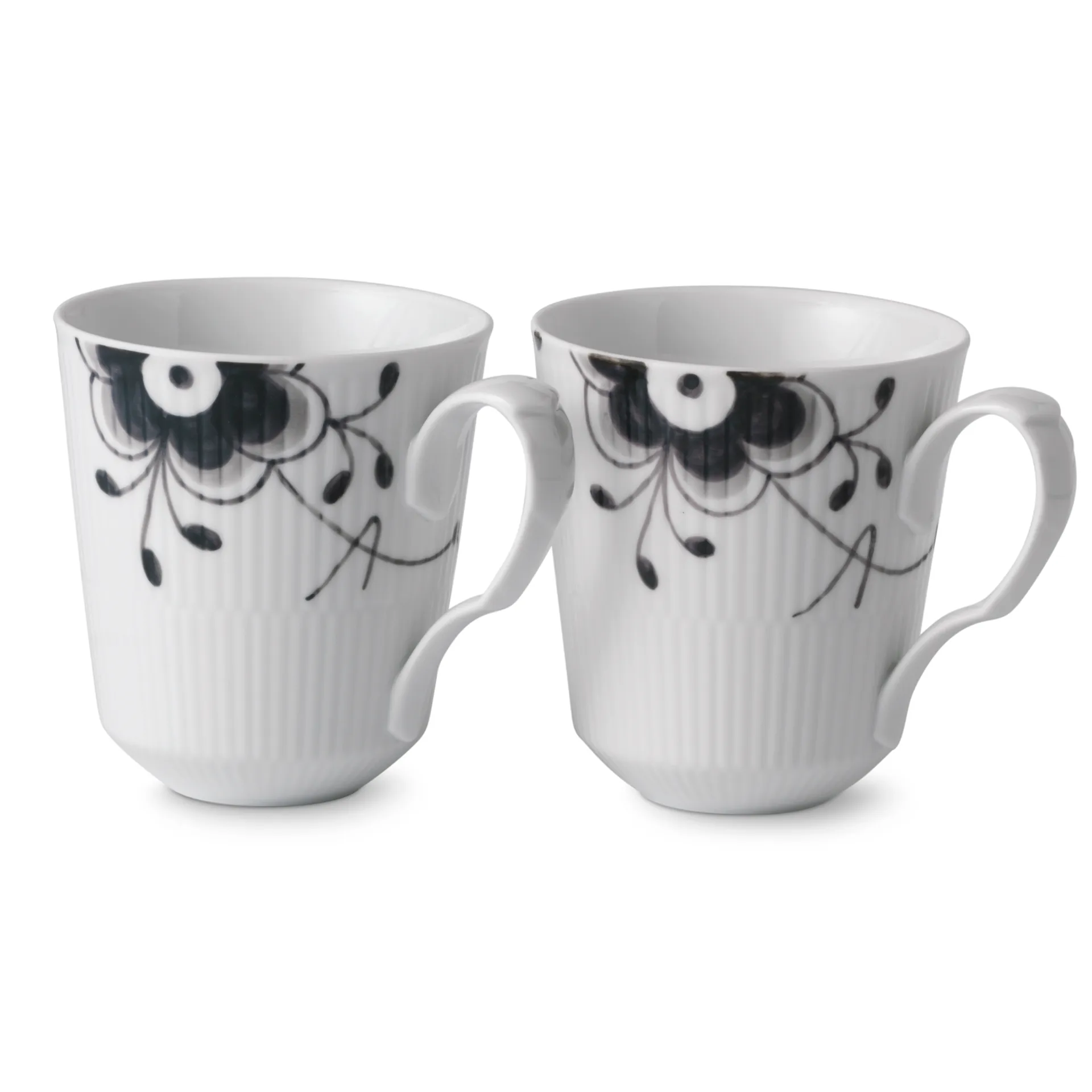 Black Fluted Mega musta kuppi 2-pakkaus, 37 cl Royal Copenhagen