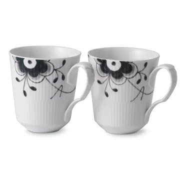 Black Fluted Mega musta kuppi 2-pakkaus - 37 cl - Royal Copenhagen