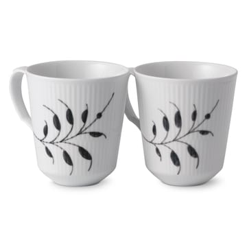 Black Fluted Mega musta kuppi 2-pakkaus - 37 cl - Royal Copenhagen