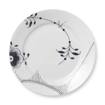 Black Fluted mega musta lautanen 2 - Ø 22 cm - Royal Copenhagen