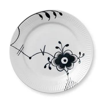 Black Fluted mega musta lautanen 6 - Ø 19 cm - Royal Copenhagen