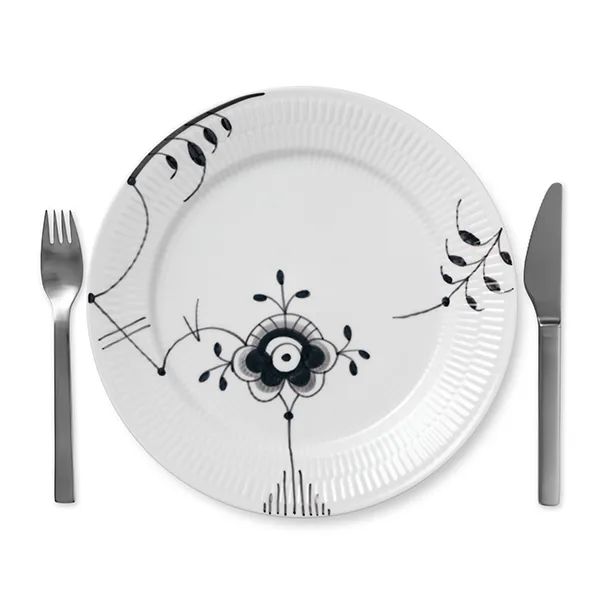 Black Fluted mega musta lautanen 6, Ø 27 cm Royal Copenhagen