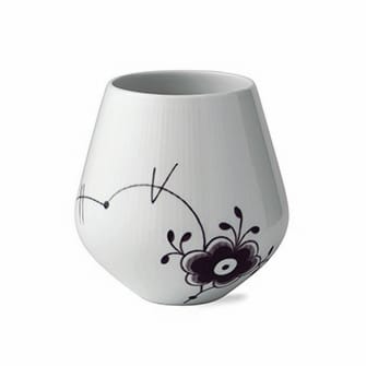 Black Fluted Mega musta maljakko - 15 cm - Royal Copenhagen