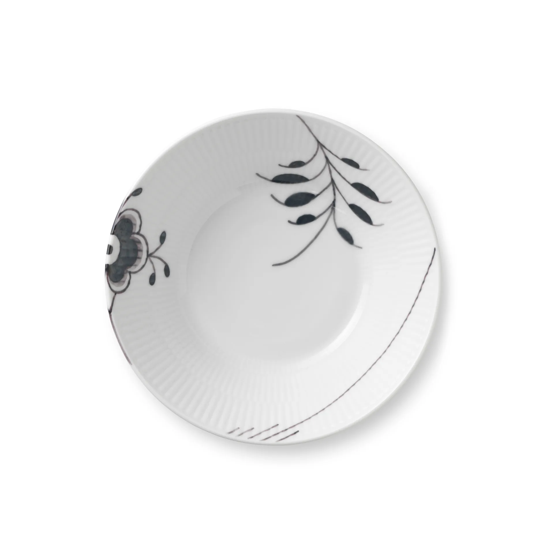 Black Fluted Mega syvä lautanen, Ø 17 cm Royal Copenhagen