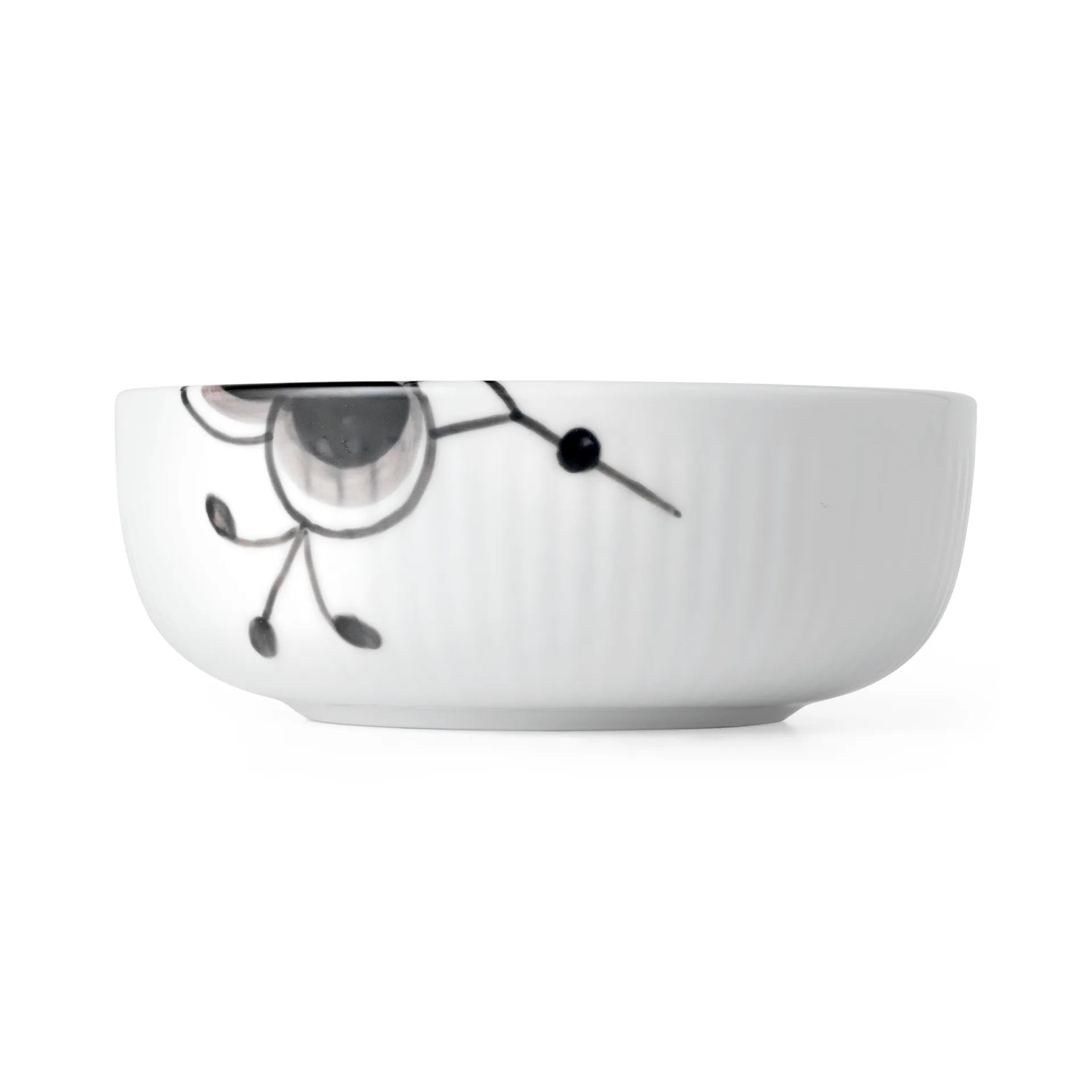 Black Fluted Mega tarjoilusetti 4 osaa, Musta-valkoinen Royal Copenhagen