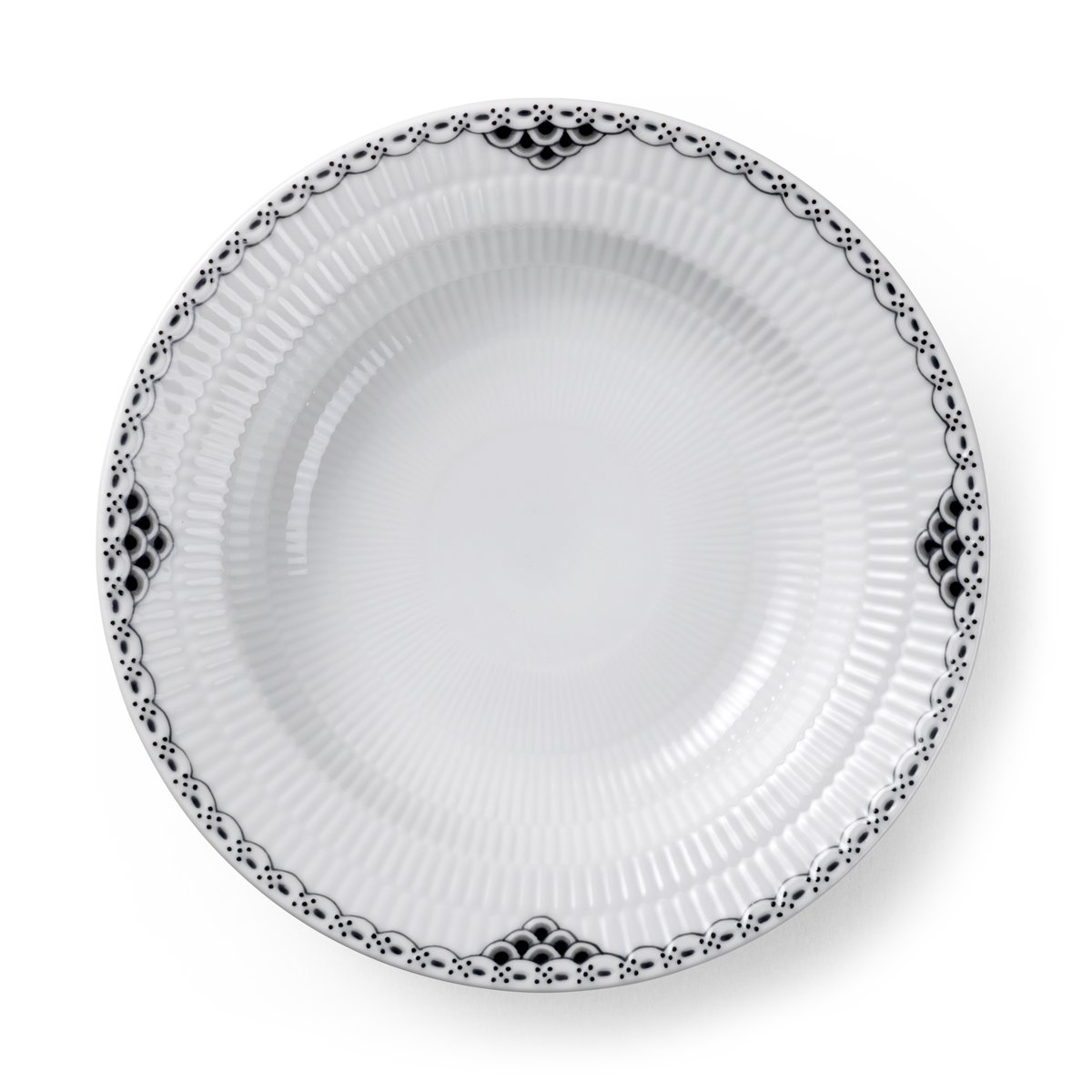 Royal Copenhagen Black Lace syvä lautanen 21 cm | Skandinaavinen Sisustus | Syvät lautaset | Valkoinen