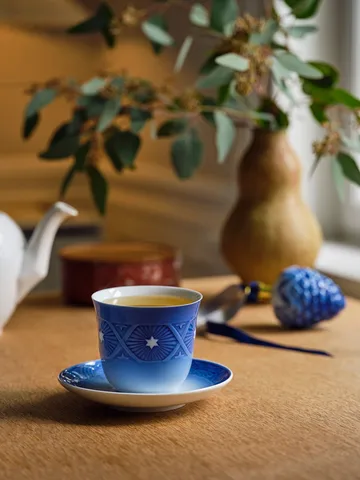 Blue Collectibles 2023 muki 26 cl ja aluslautanen Ø 15,5 cm - Sininen-valkoinen - Royal Copenhagen