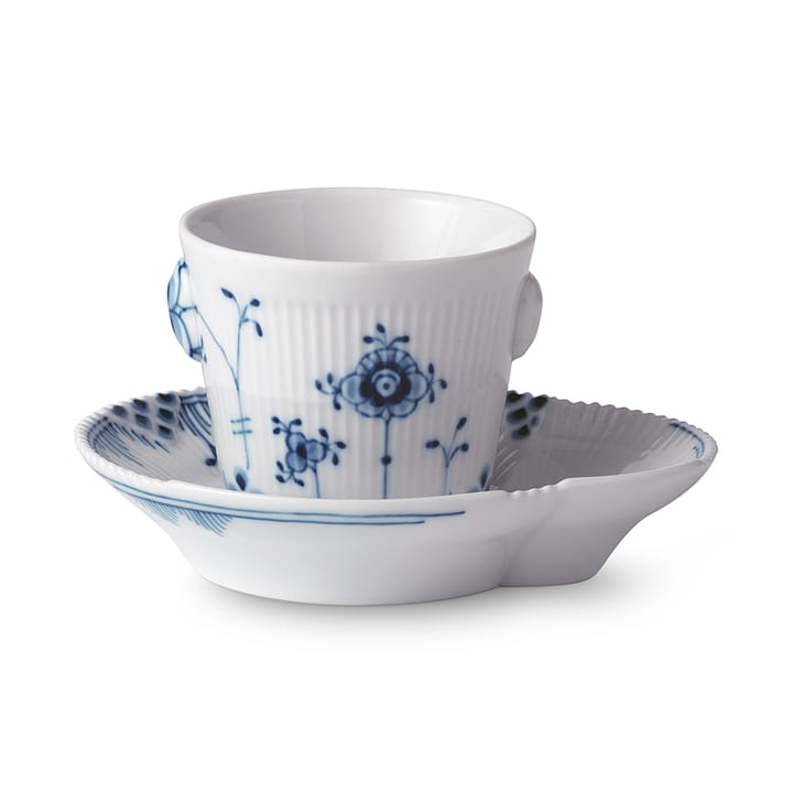 Blue Elements espressokuppi aluslautasella, 9 cl Royal Copenhagen