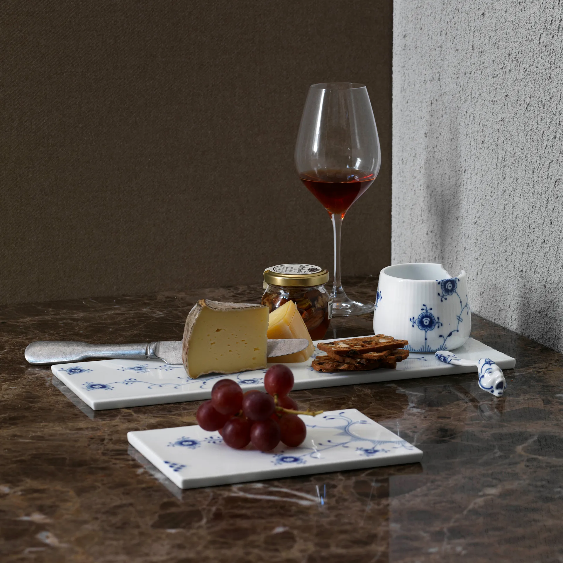 Blue Elements -sokerikulho lusikalla, 20 cl Royal Copenhagen