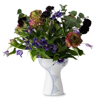 Blue Fluted Mega avoin maljakko - 19 cm - Royal Copenhagen