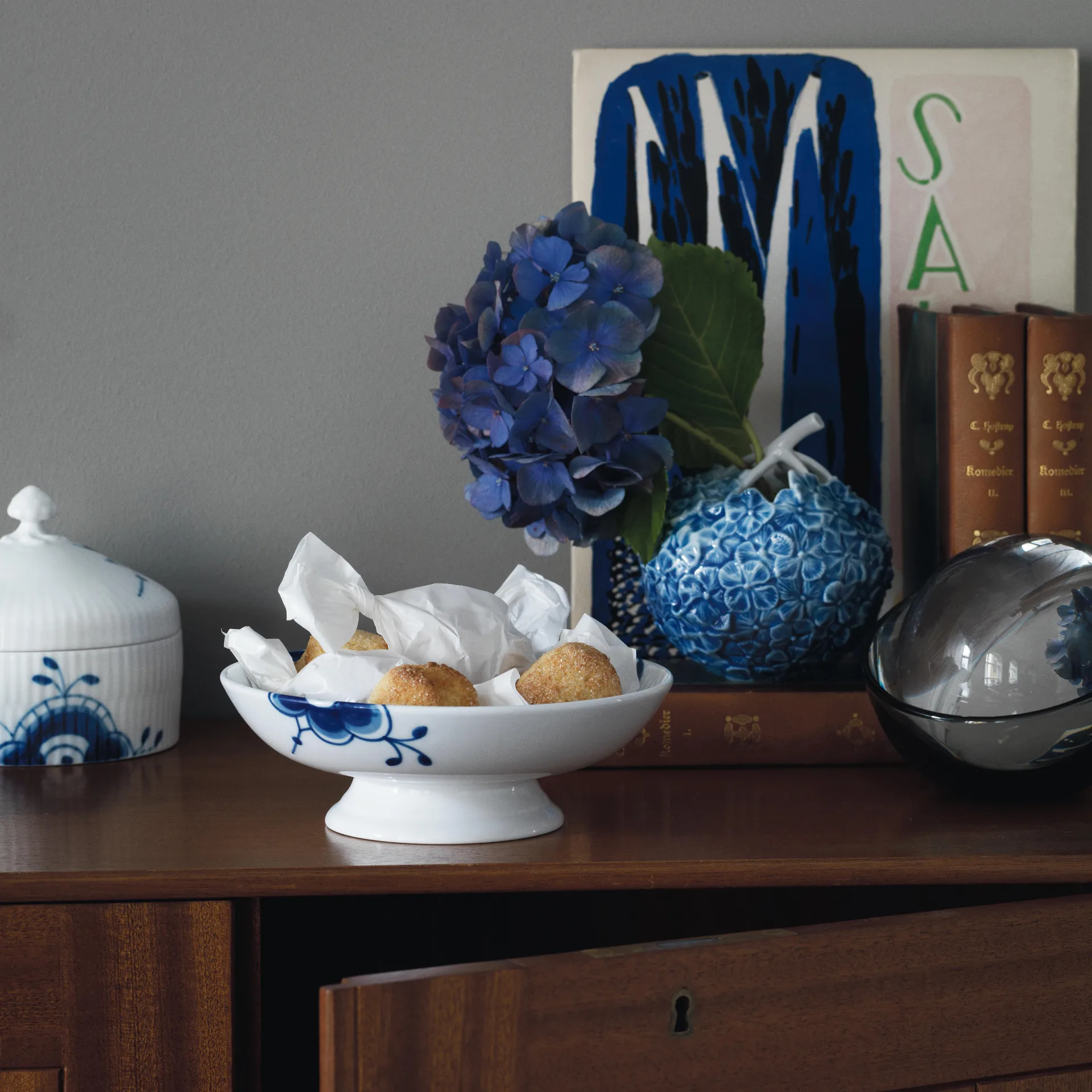 Blue Fluted Mega jalallinen kulho, 17 cm Royal Copenhagen