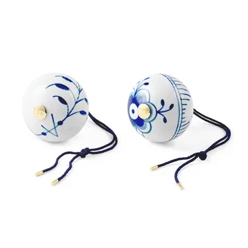 Blue Fluted Mega -joulupallo 2 osaa - Ø 9,5 cm - Royal Copenhagen