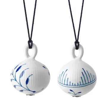 Blue Fluted Mega -joulupallo 2 osaa - Ø 9,5 cm - Royal Copenhagen