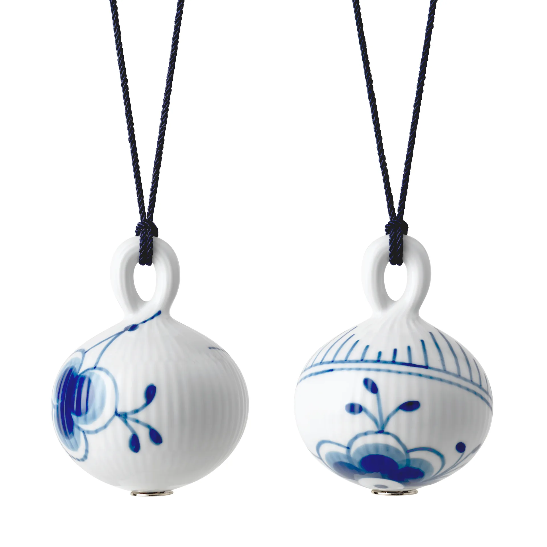 Blue Fluted Mega -joulupallo 2 osaa, Ø 9,5 cm Royal Copenhagen