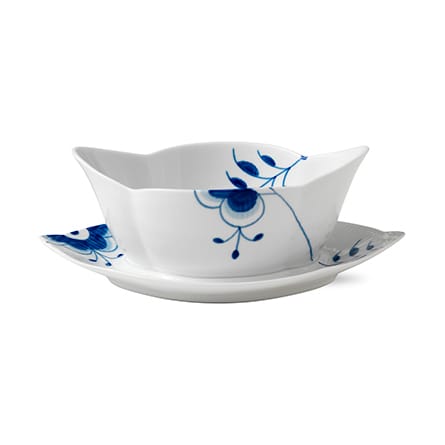 Blue Fluted Mega -kastikekulho aluslautasella - 55 cl - Royal Copenhagen