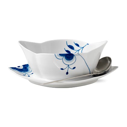 Blue Fluted Mega -kastikekulho aluslautasella, 55 cl Royal Copenhagen