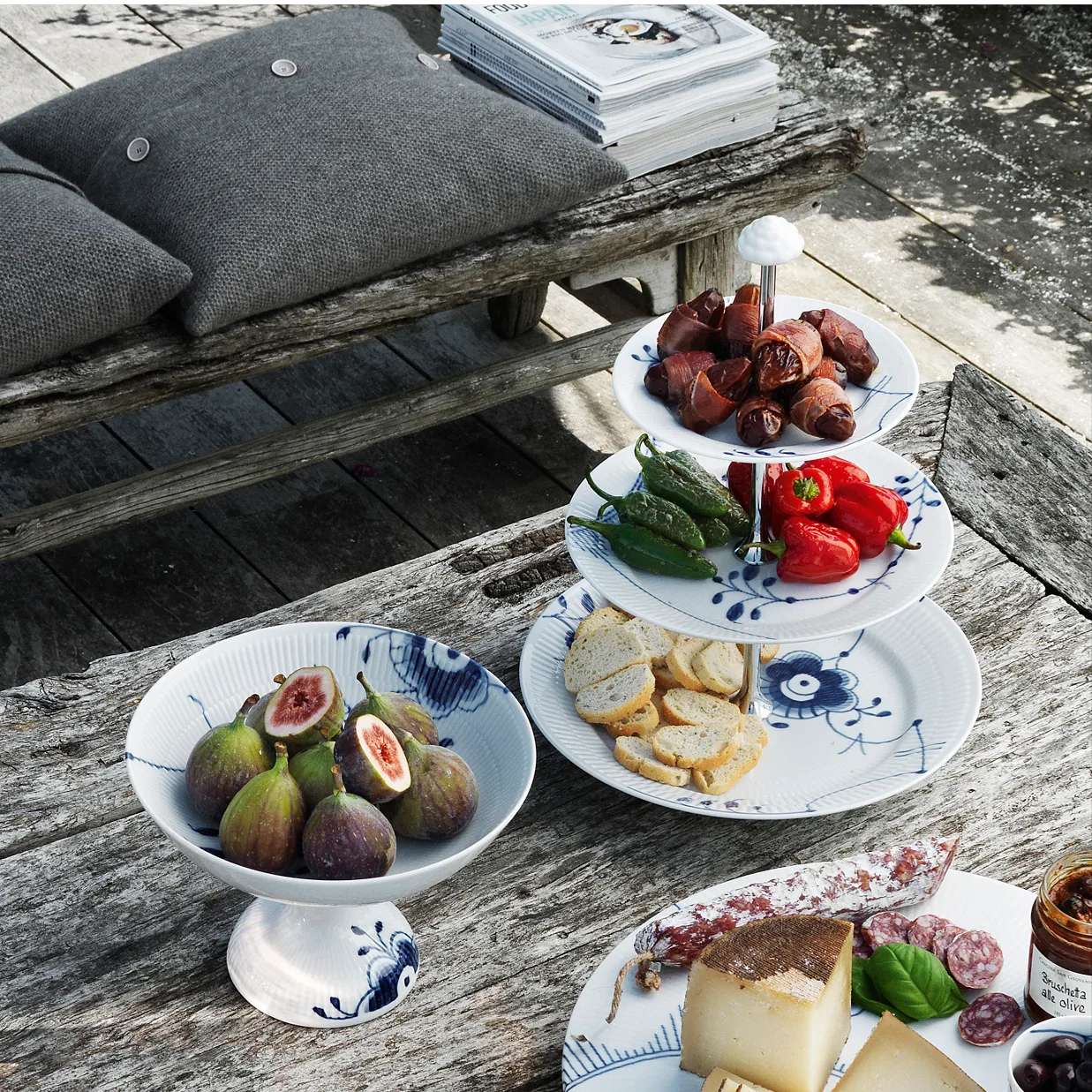 Blue Fluted Mega -kerrosvati, 35 cm Royal Copenhagen