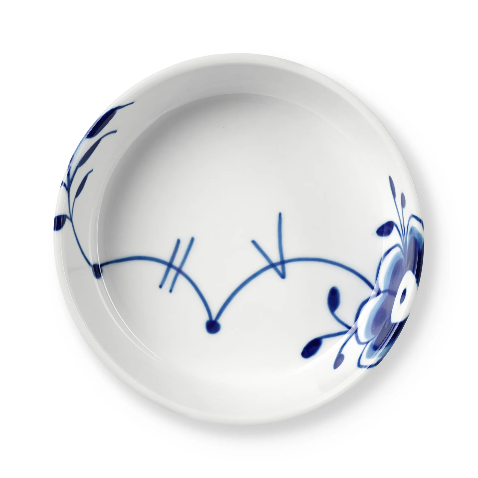 Blue Fluted Mega lautanen Ø12,5 cm, Valkoinen- Sininen Royal Copenhagen