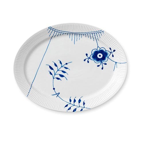 Blue Fluted Mega soikea lautanen, Ø 33 cm Royal Copenhagen