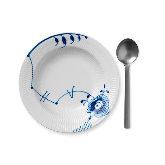 Blue Fluted Mega syvä lautanen, Ø 21 cm Royal Copenhagen