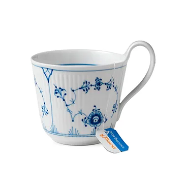 Blue Fluted Plain muki, 33 cl - korkea korva Royal Copenhagen