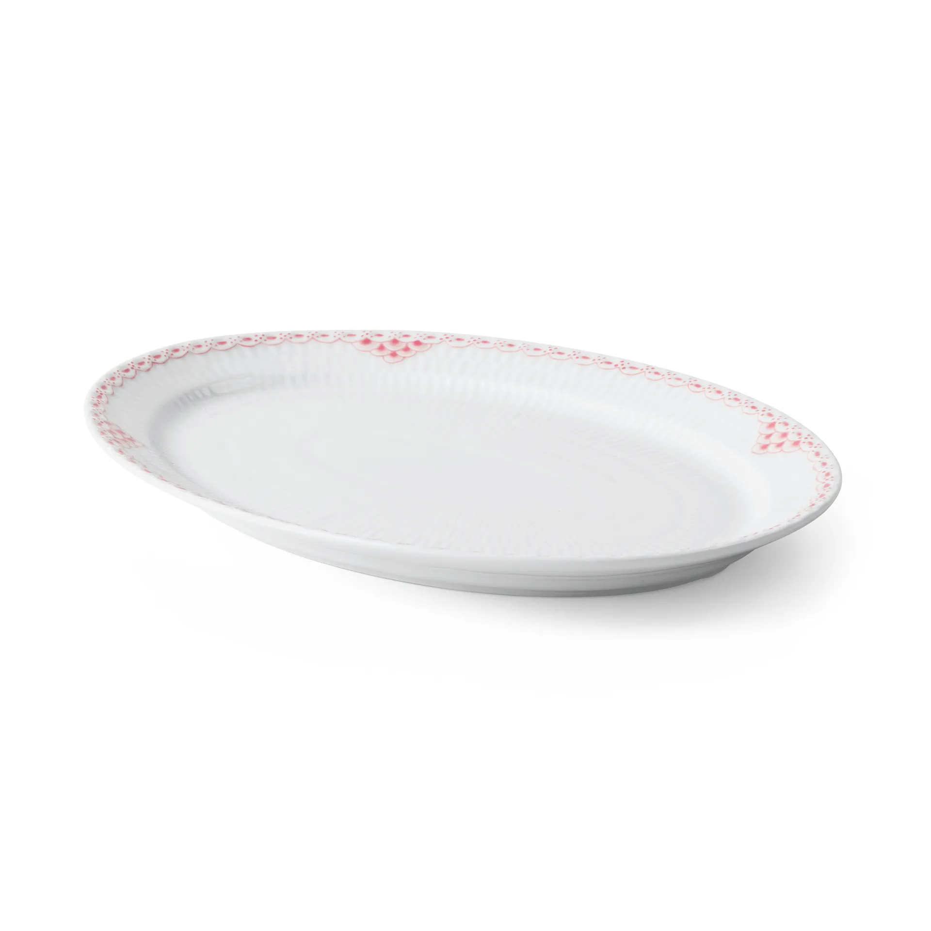 Coral Lace soikea lautanen 21x28,5 cm, Koralli-valkoinen Royal Copenhagen