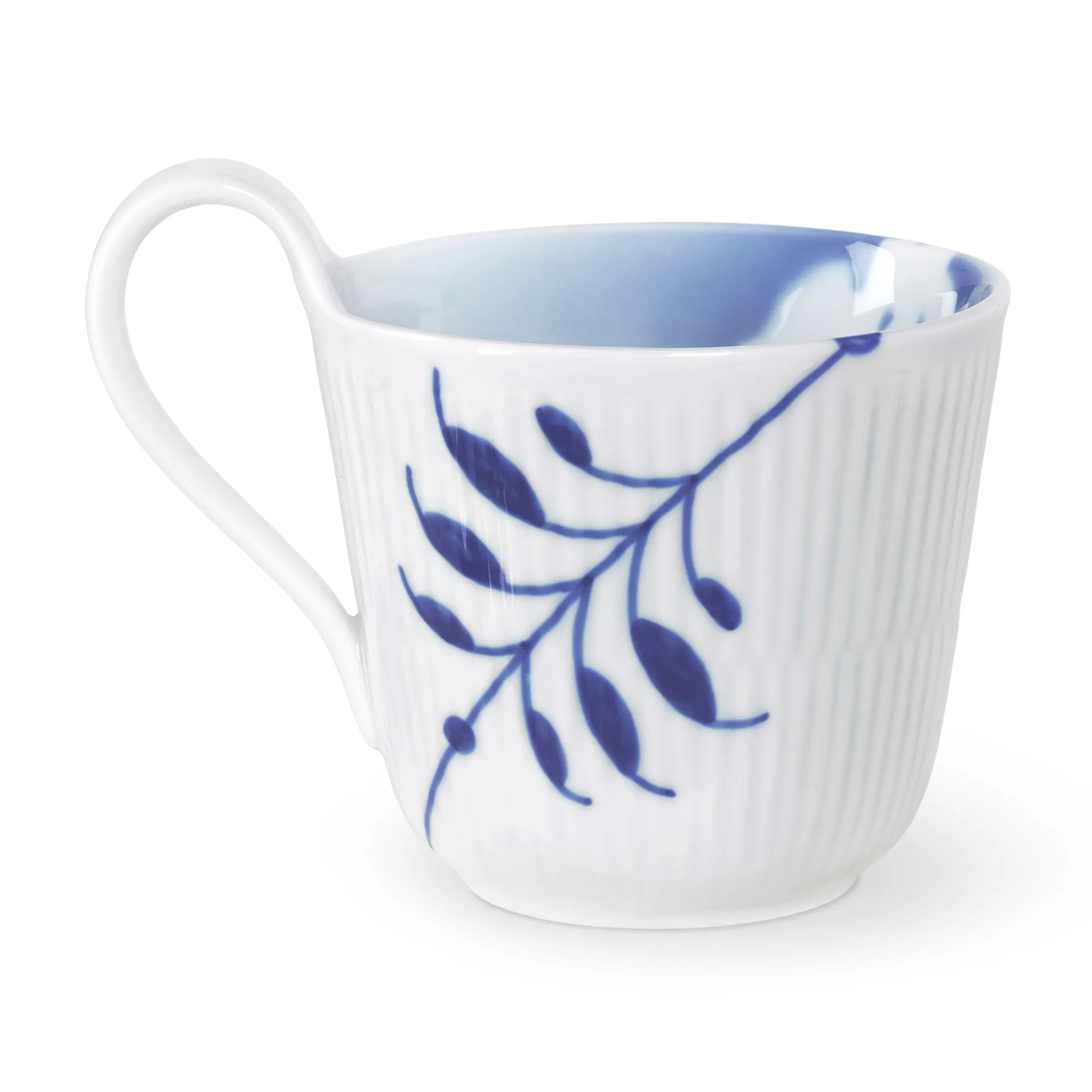 Mega Rose kuppi korkealla kahvalla 33 cl, Valkoinen- Sininen Royal Copenhagen