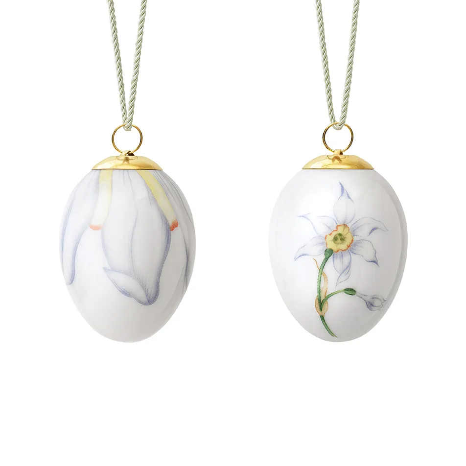 Royal Copenhagen -pääsiäismuna 2022 6 cm 2 osaa, Runoilijan pääsiäislilja nuppu & terälehti Royal Copenhagen