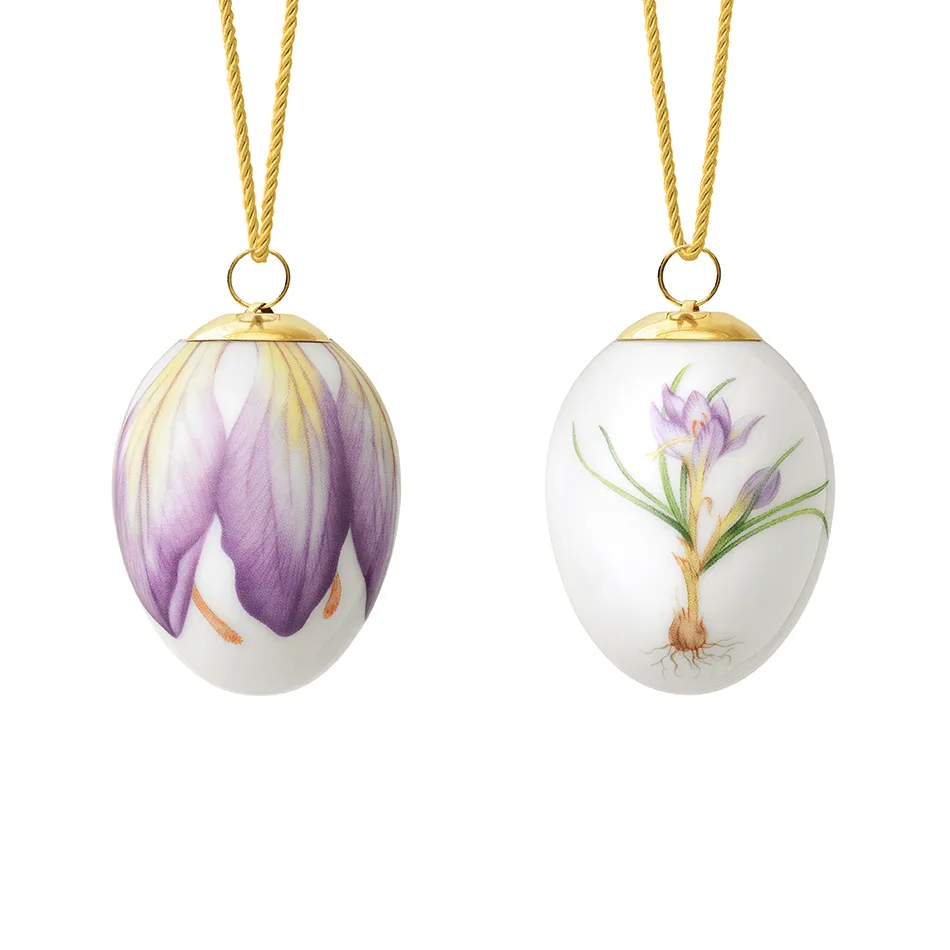 Royal Copenhagen -pääsiäismuna 2022 6 cm 2 osaa, Violetti krookus nuppu & terälehti Royal Copenhagen