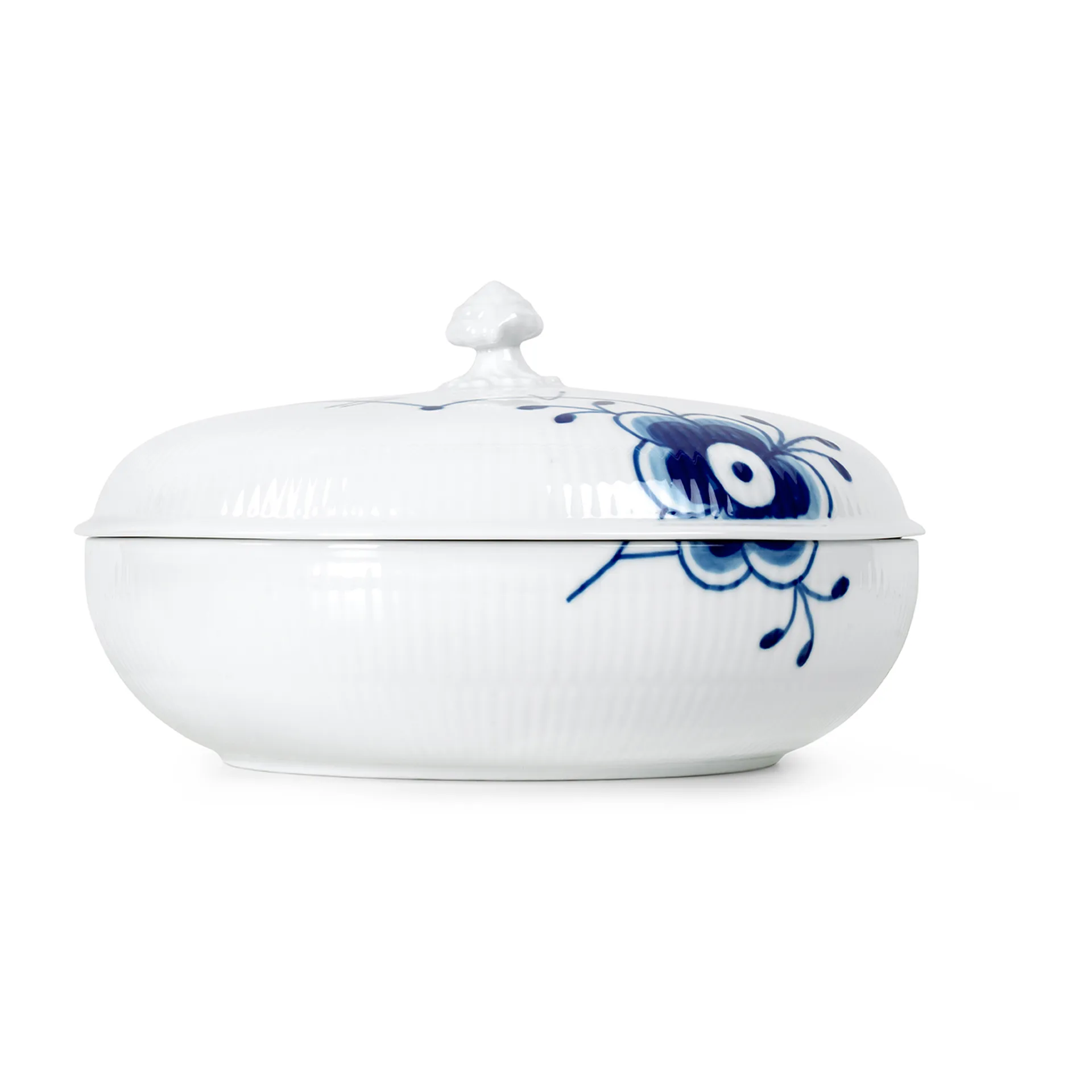 Sininen Mega Riflet kulho kannella, 130 cl Royal Copenhagen