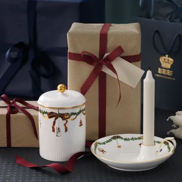 Star Fluted Christmas kannellinen vuosipurkki - valkoinen - Royal Copenhagen