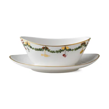Star Fluted Christmas kastikekulho ja aluslautanen - 43 cl - Royal Copenhagen