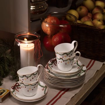 Star Fluted Christmas kuppi ja aluslautanen - 24 cl - korkea korva - Royal Copenhagen