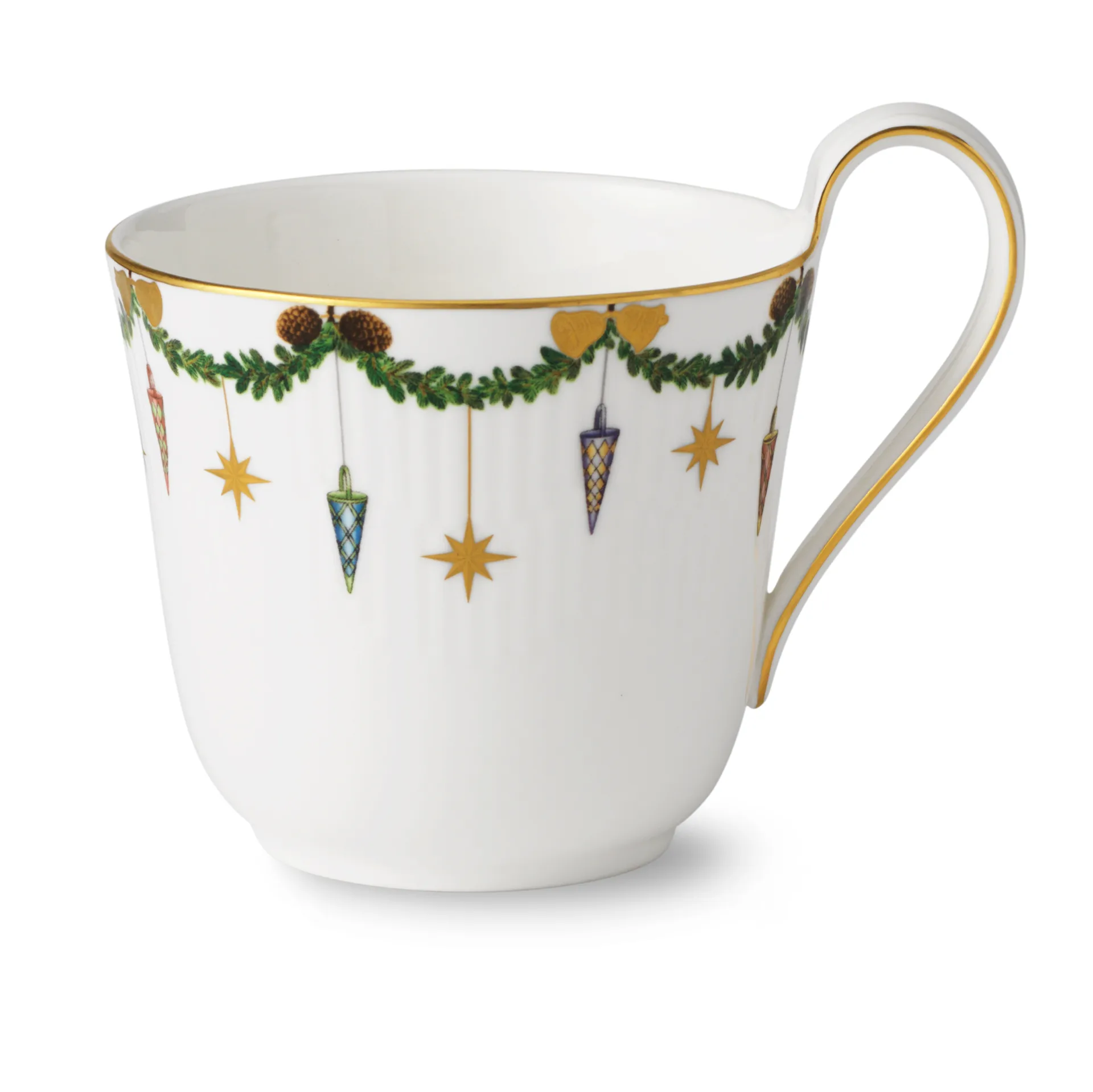 Star Fluted Christmas -kuppi korkealla kädensijalla, 33 cl Royal Copenhagen