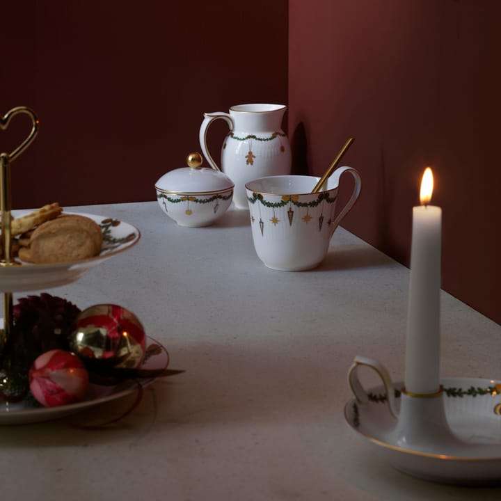 Star Fluted Christmas -kuppi korkealla kädensijalla, 33 cl Royal Copenhagen