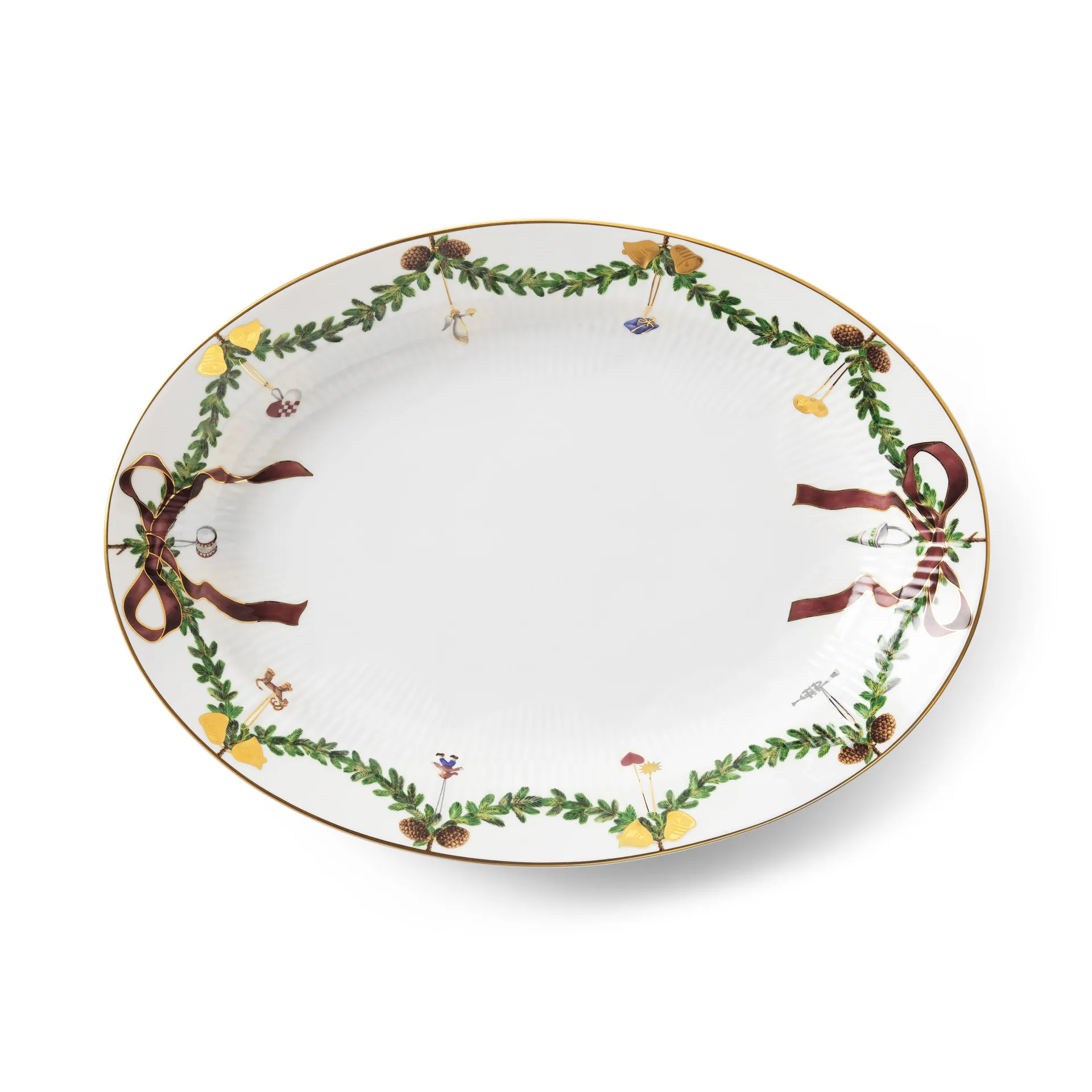 Star Fluted Christmas soikea lautanen, 25,4x34,5 cm Royal Copenhagen