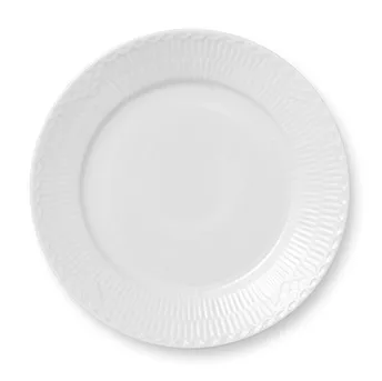 White Fluted Half Lace -lautanen - Ø 22 cm - Royal Copenhagen