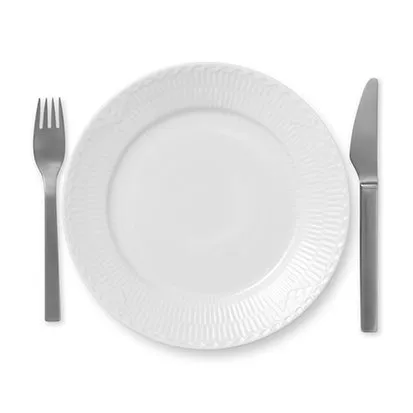 White Fluted Half Lace -lautanen, Ø 22 cm Royal Copenhagen