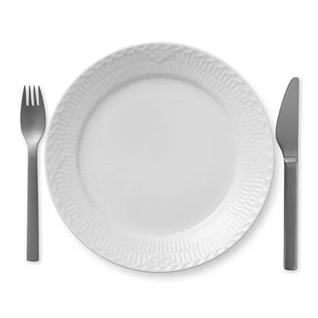 White Fluted Half Lace -lautanen, Ø 25 cm Royal Copenhagen